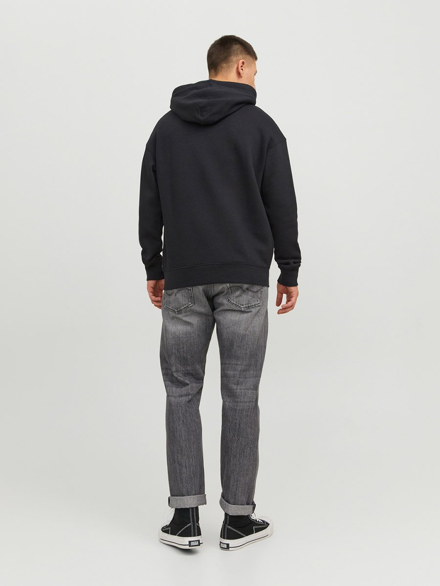 Black Pullover Hoodie with Front Pocket
