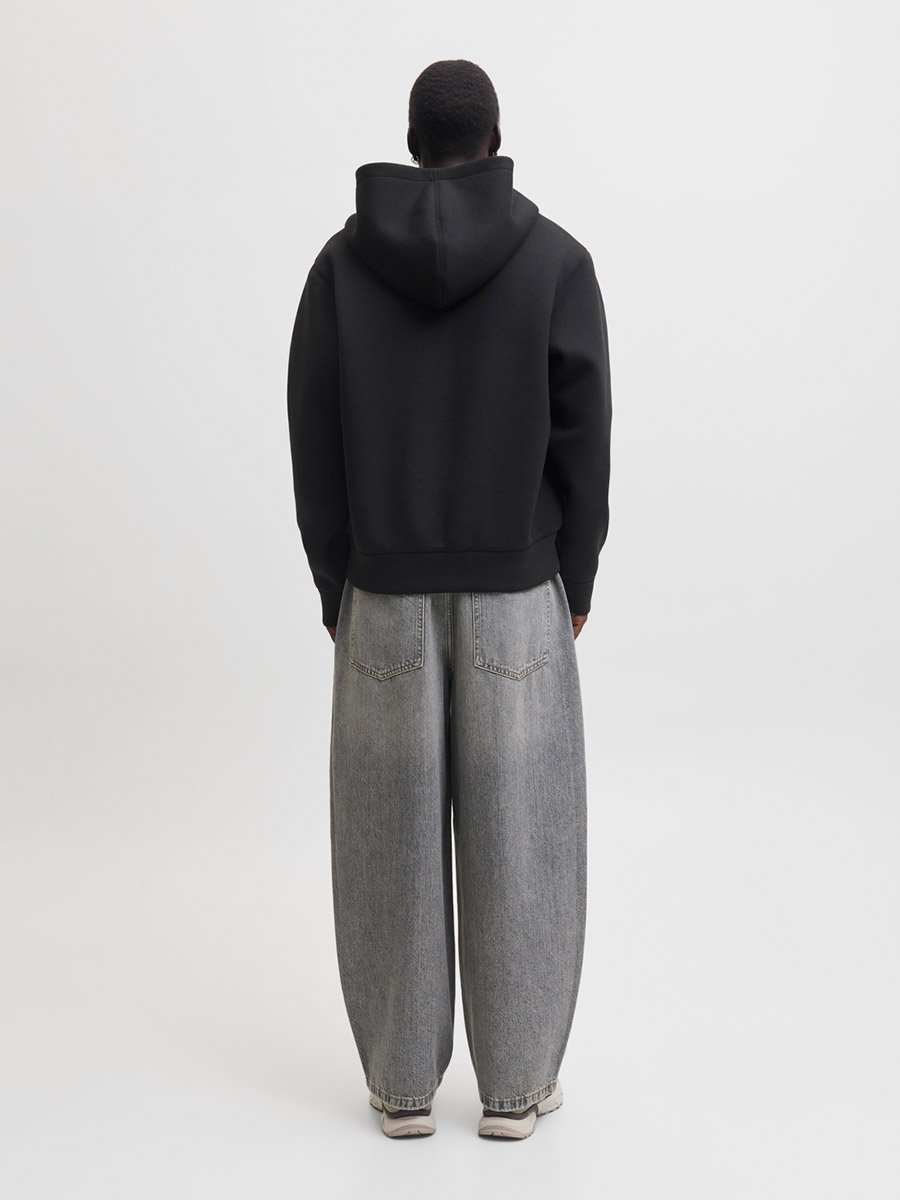 Black Zip-Up Scuba Hoodie