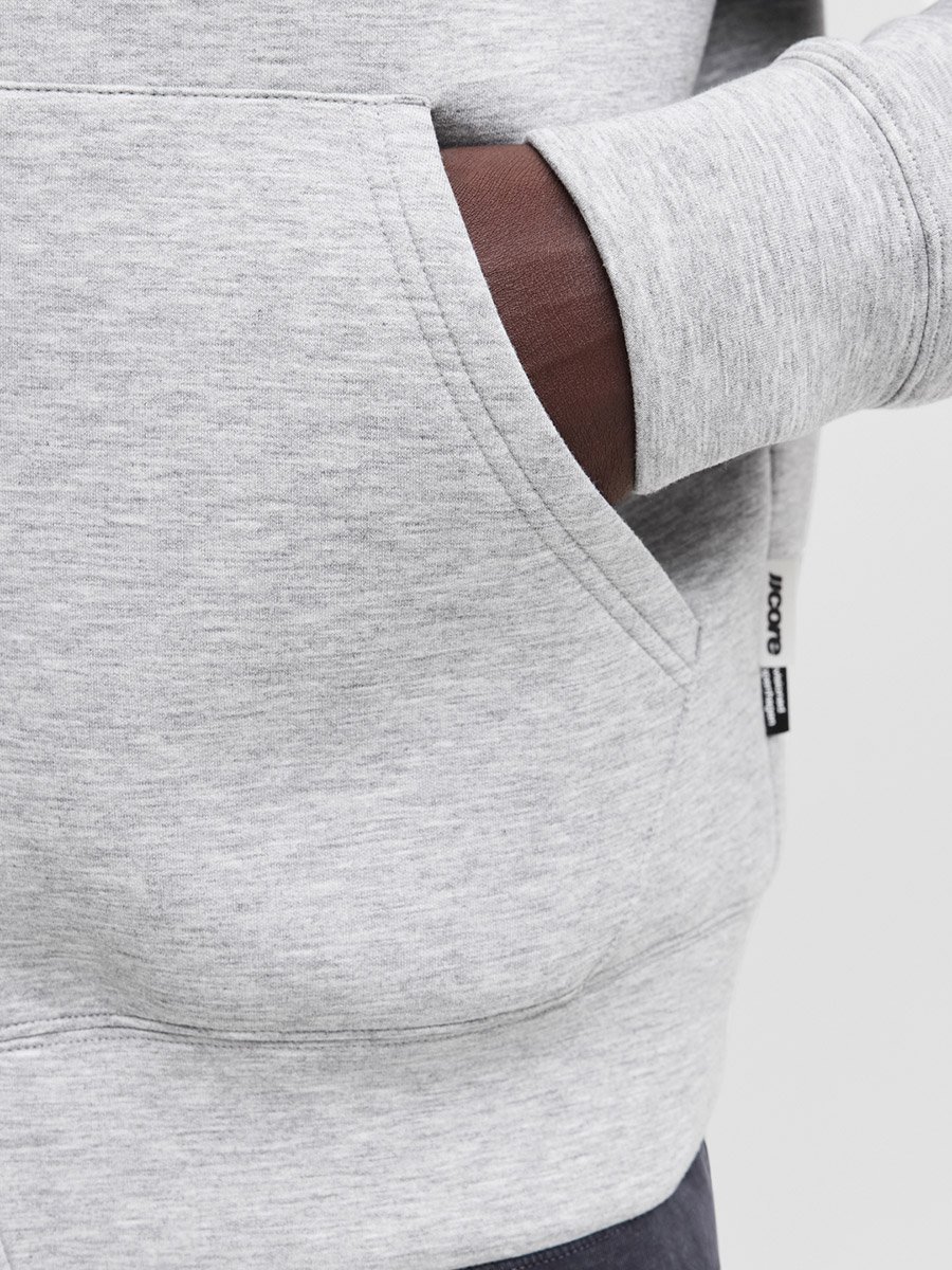 Grey Zip-Up Scuba Hoodie