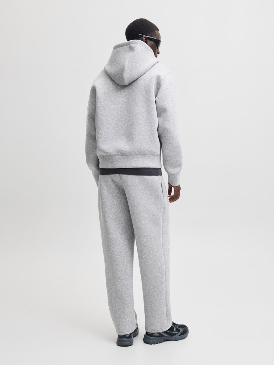 Grey Zip-Up Scuba Hoodie