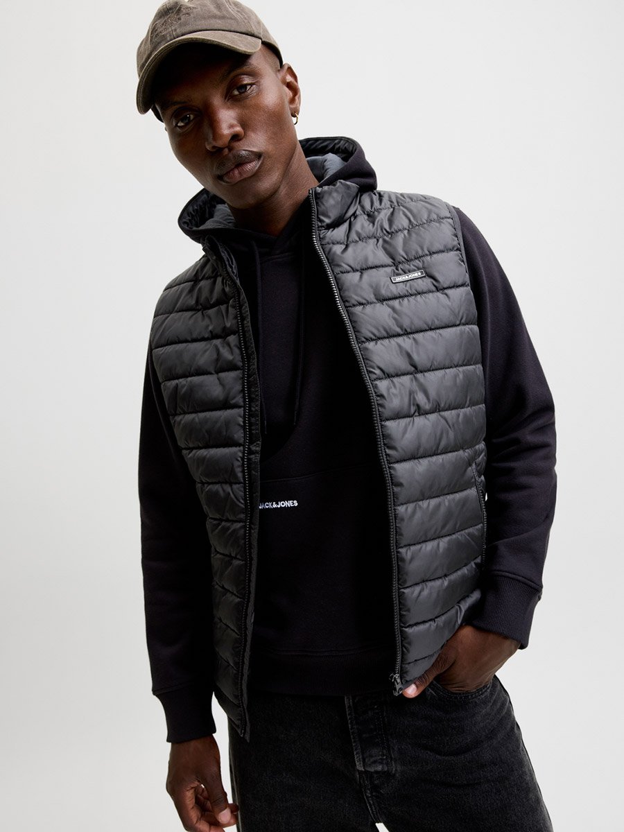 Black Lightweight Quilted Gilet