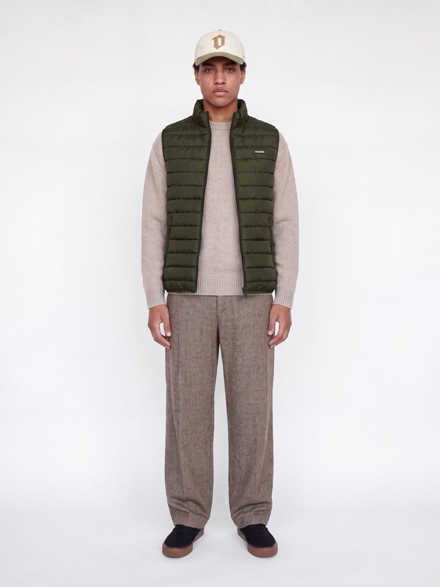 Olive Padded Zip-Up Gilet