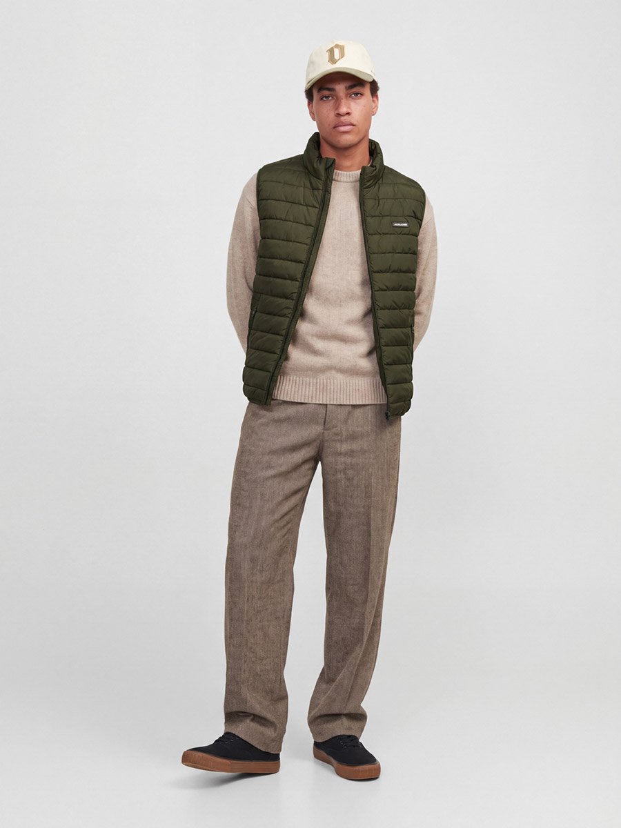 Olive Padded Zip-Up Gilet