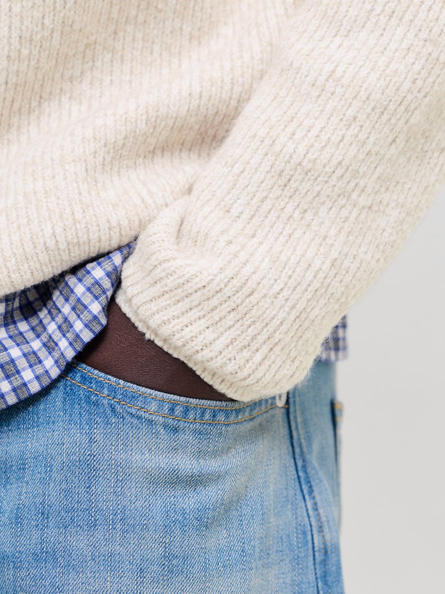 Off-White Crew Neck Pullover Knit Sweater
