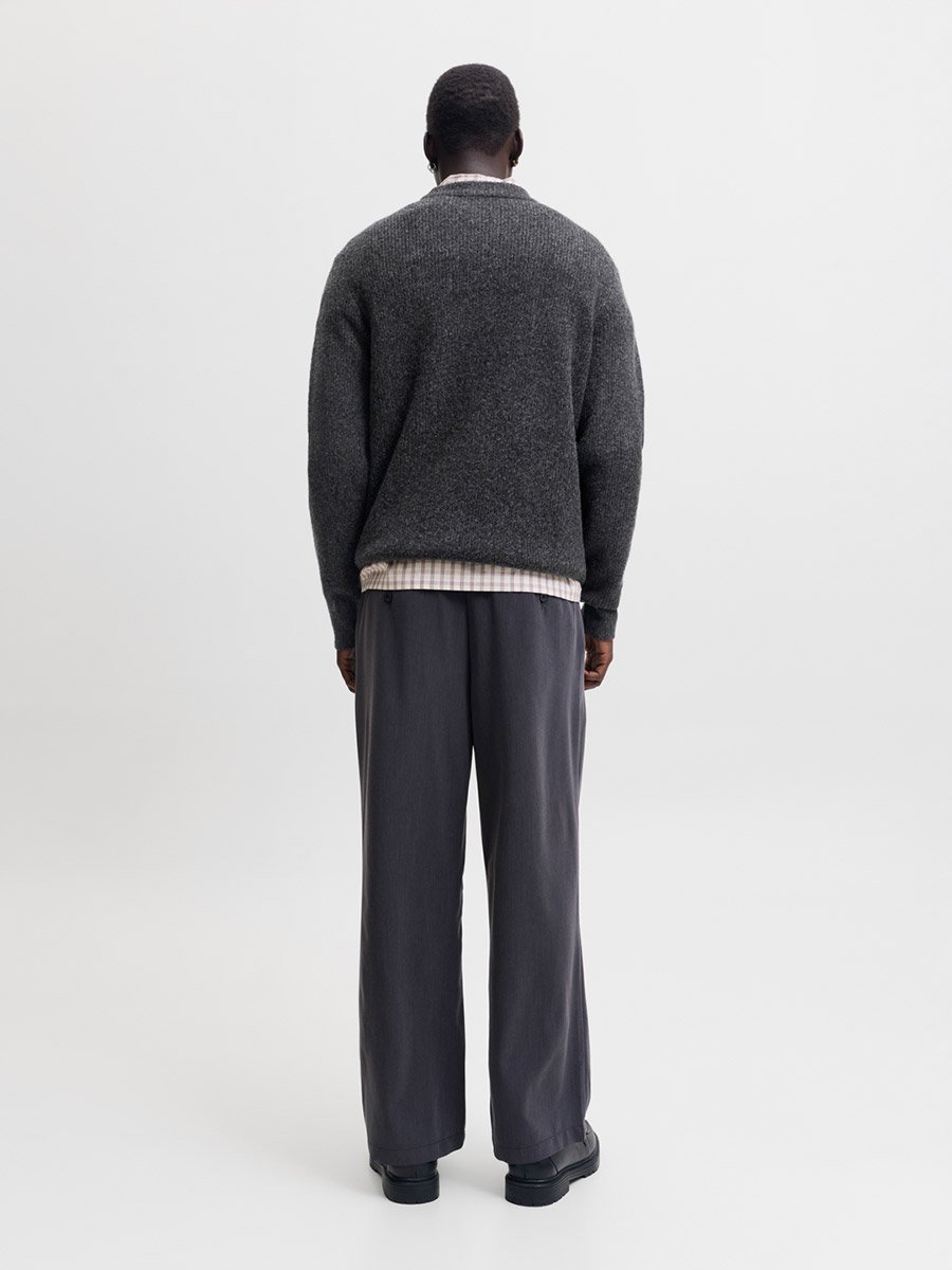 Black Crew Neck Pullover Knit Sweater