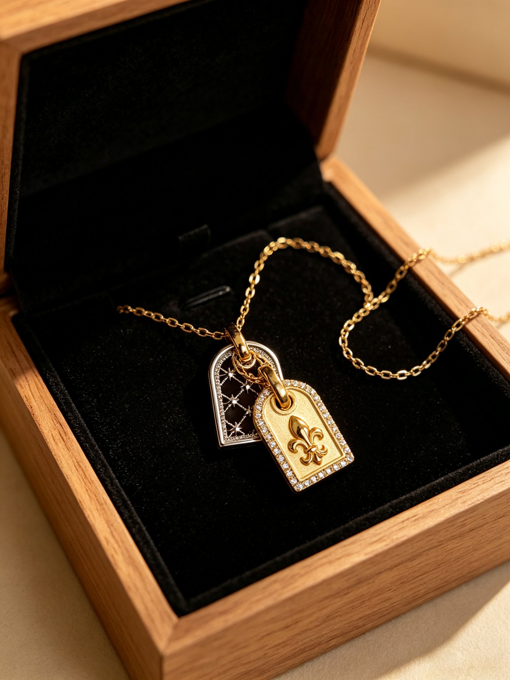 Gold Fleur-de-Lis Pendant Necklace