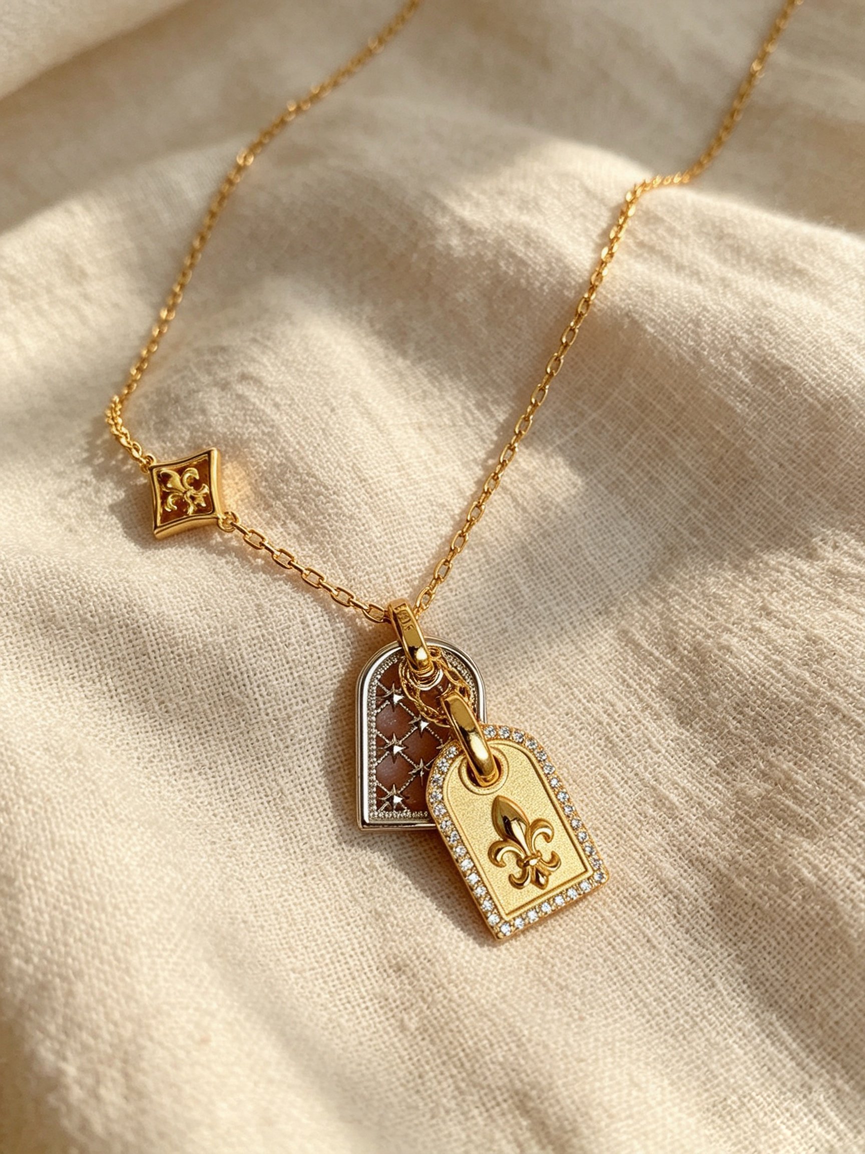 Gold Fleur-de-Lis Pendant Necklace