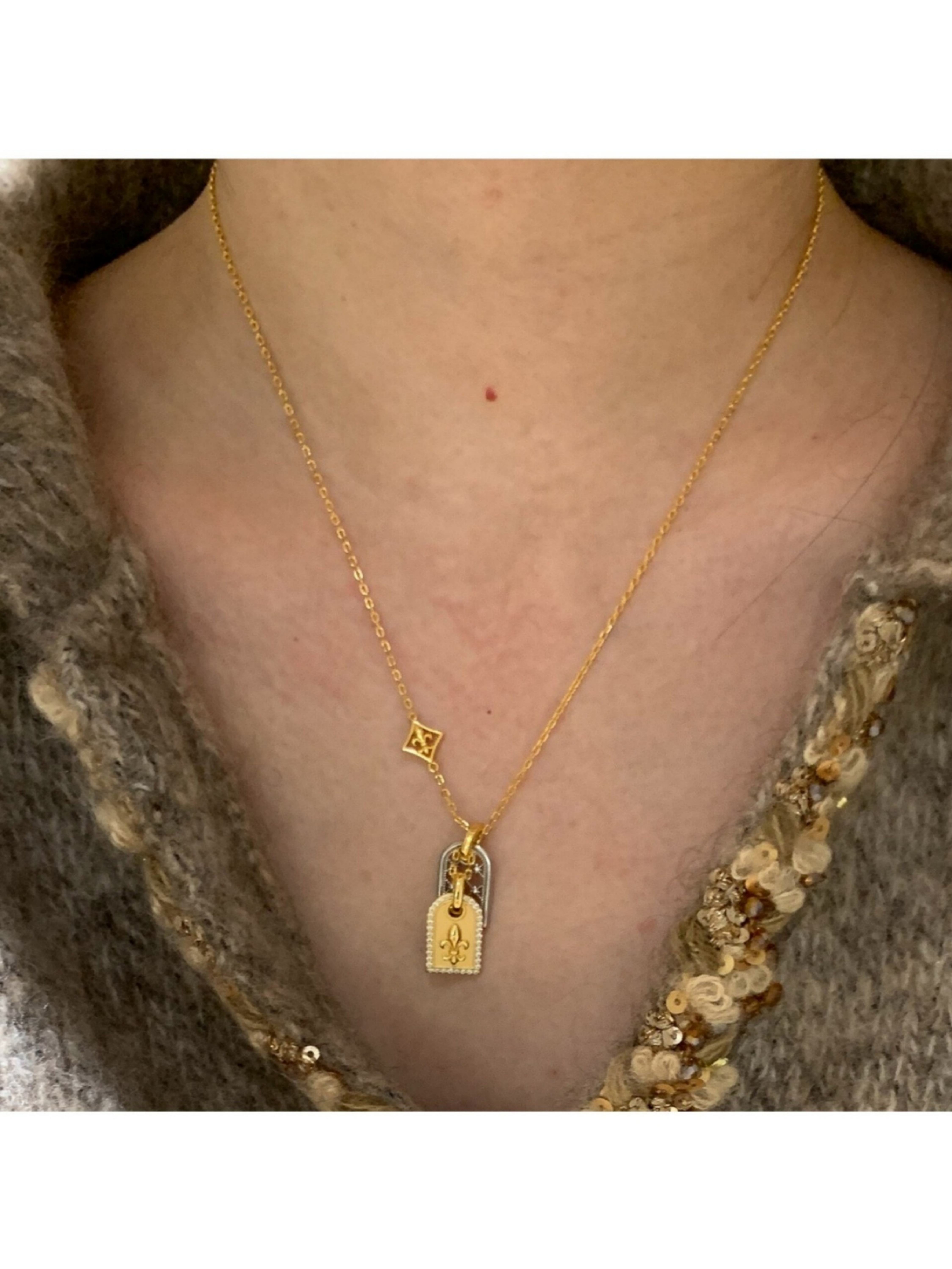 Gold Fleur-de-Lis Pendant Necklace