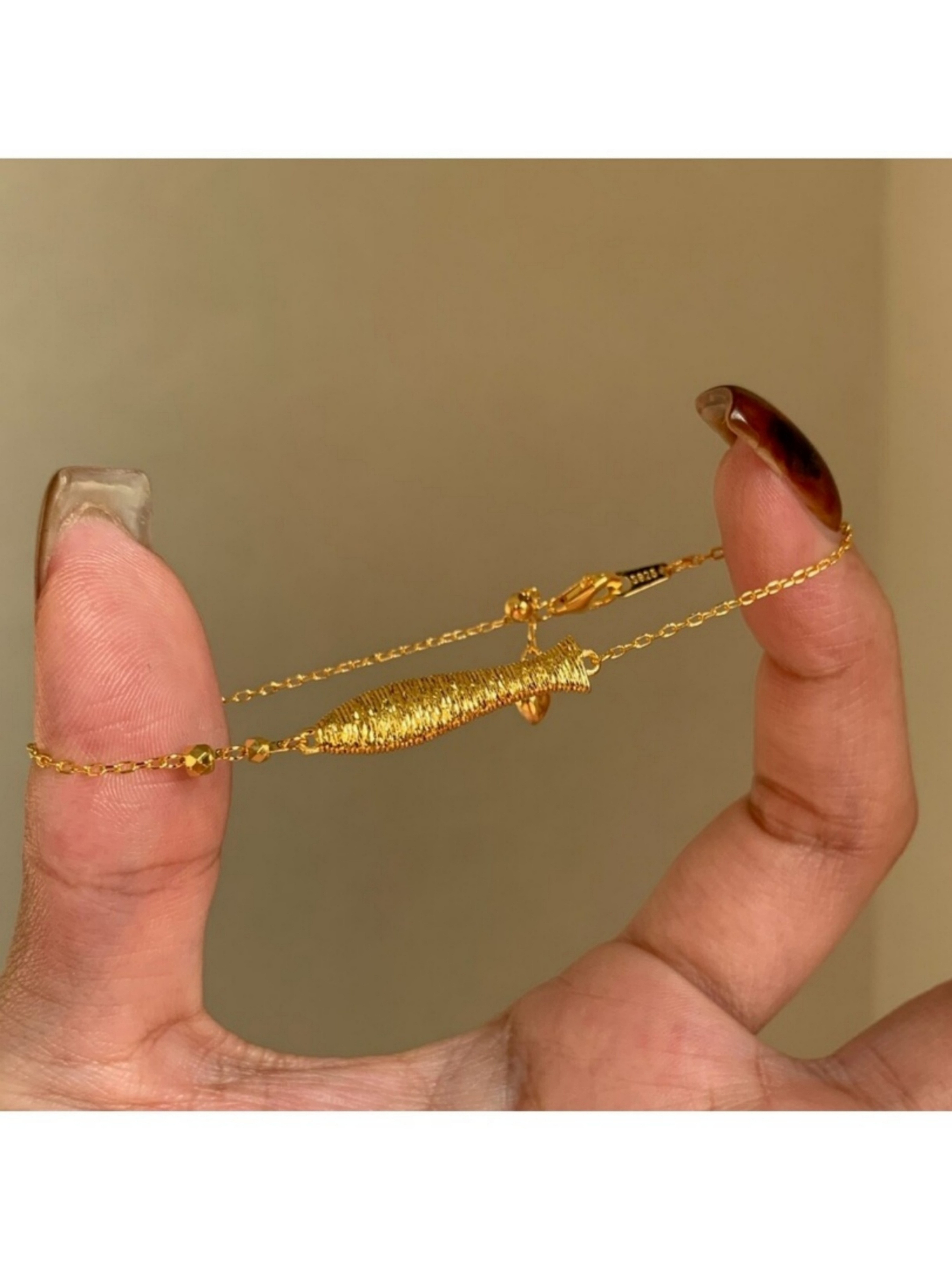 Gold Fish Charm Necklace