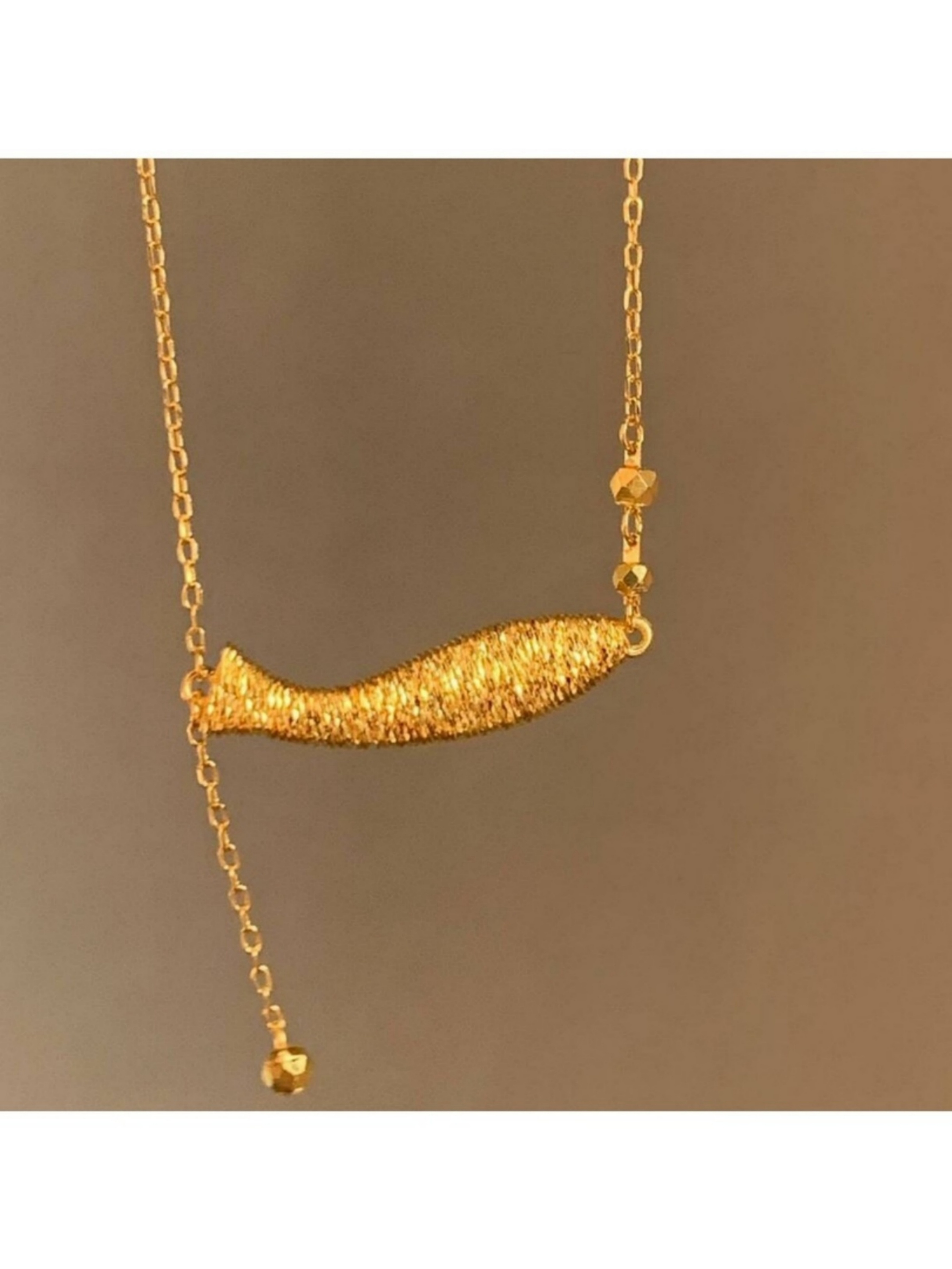 Gold Fish Charm Necklace