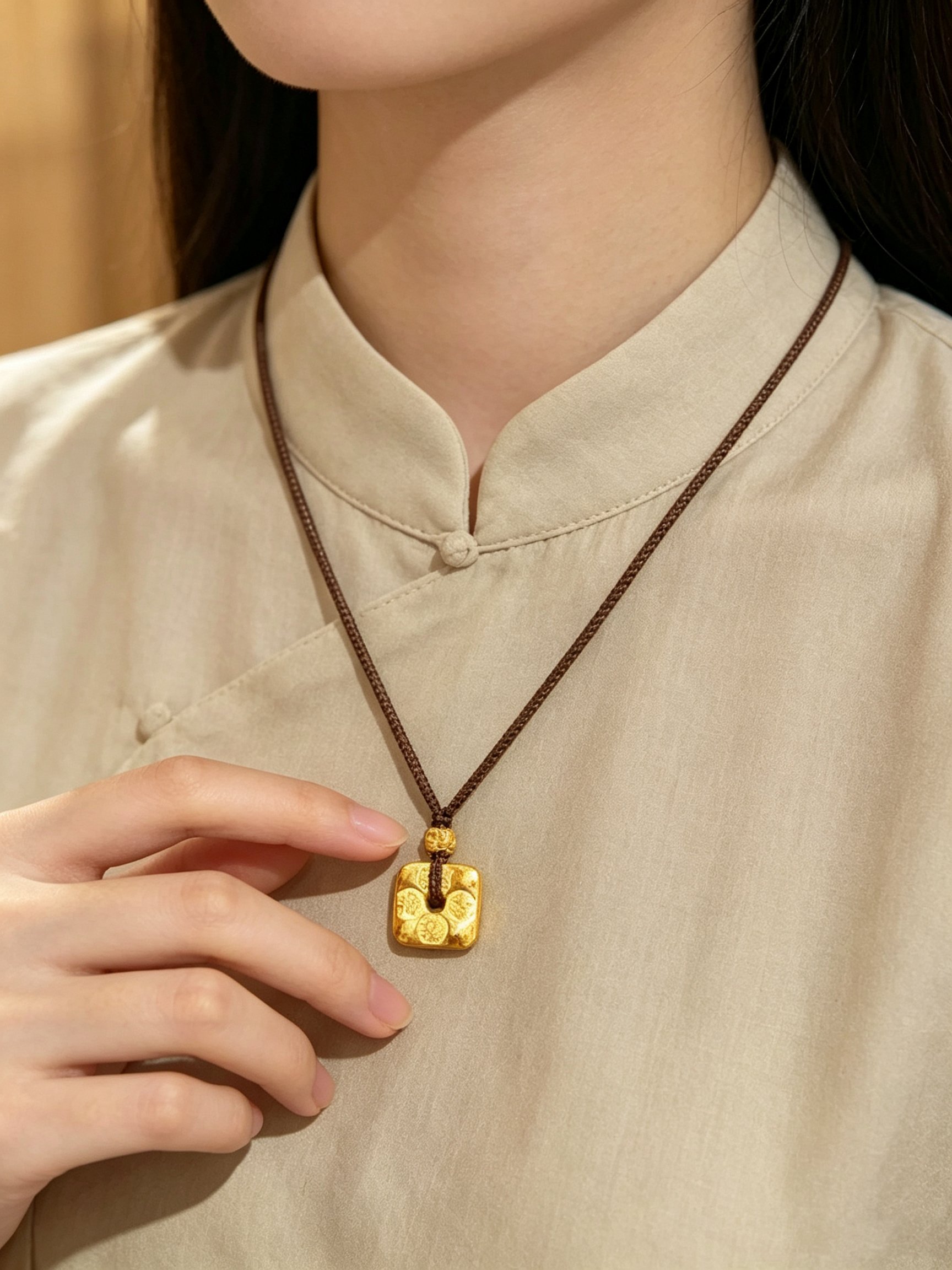 Gold Luck Pendant Necklace