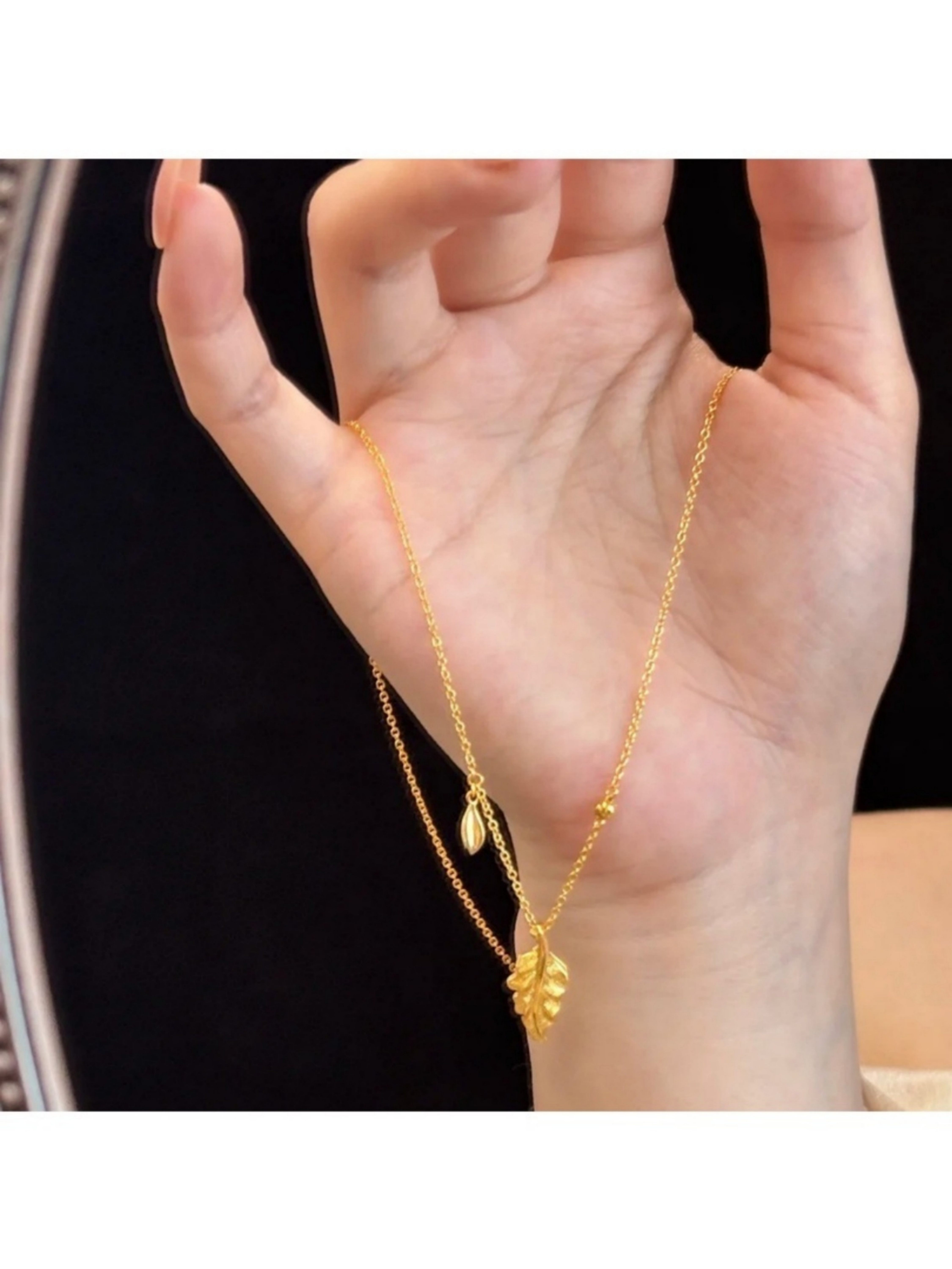 Gold Leaf Pendant Necklace