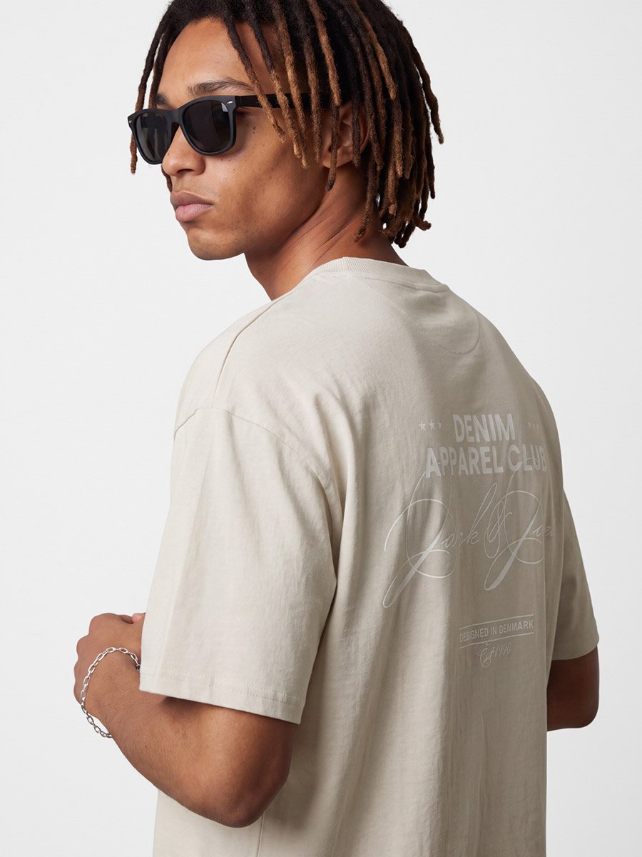 Beige Regular Fit Crew Neck T-Shirt