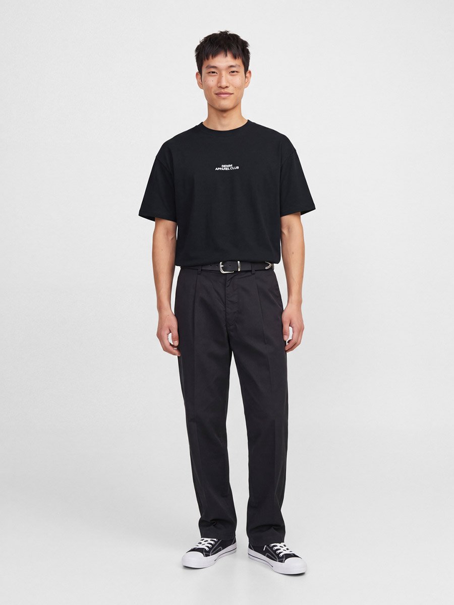 Black Cotton Graphic Crew Neck T-Shirt