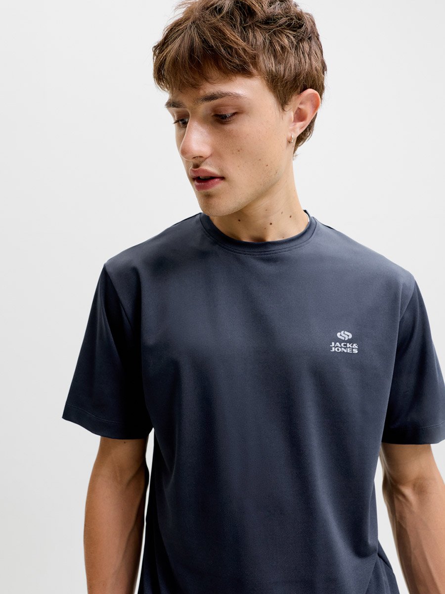 Navy Blue Logo Detail Short Sleeve T-Shirt