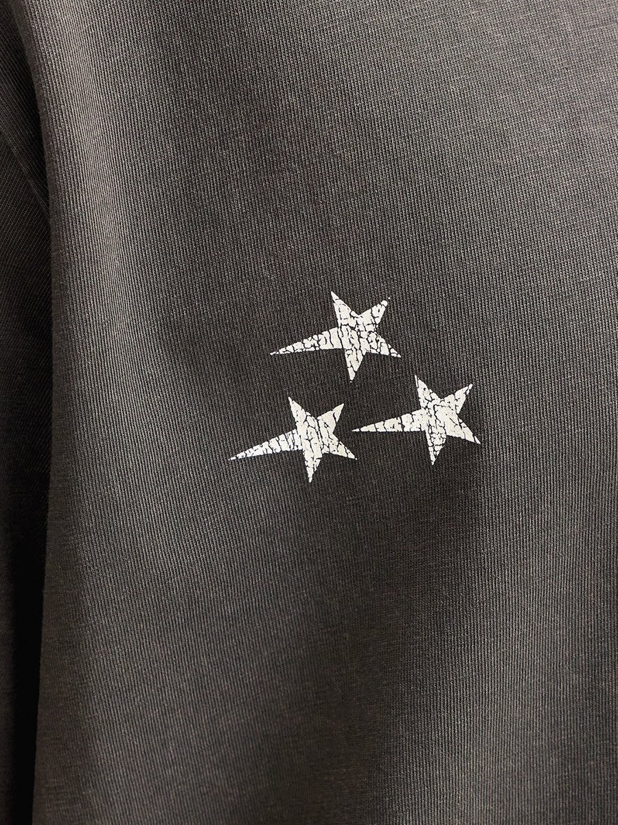Grey Back Graphic Print Cotton T-Shirt