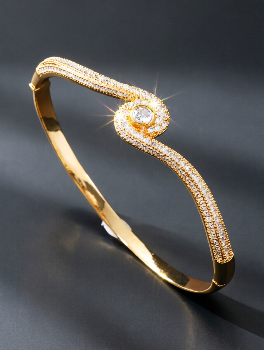 Infinity-Shaped Cubic Zirconia Bracelet