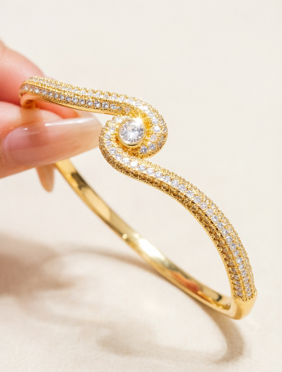 Infinity-Shaped Cubic Zirconia Bracelet