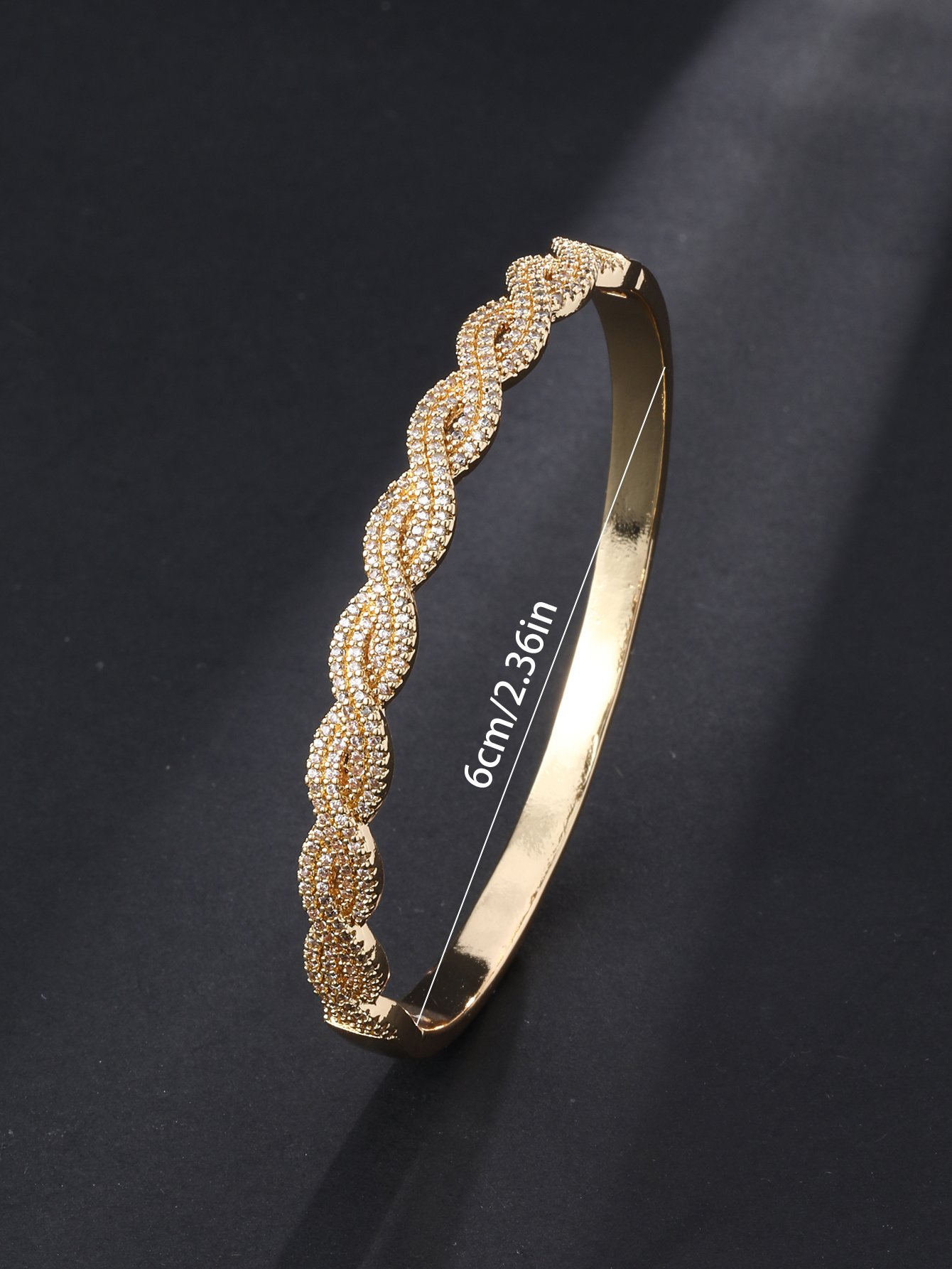 Twisted Rope-Woven Bracelet with Cubic Zirconia