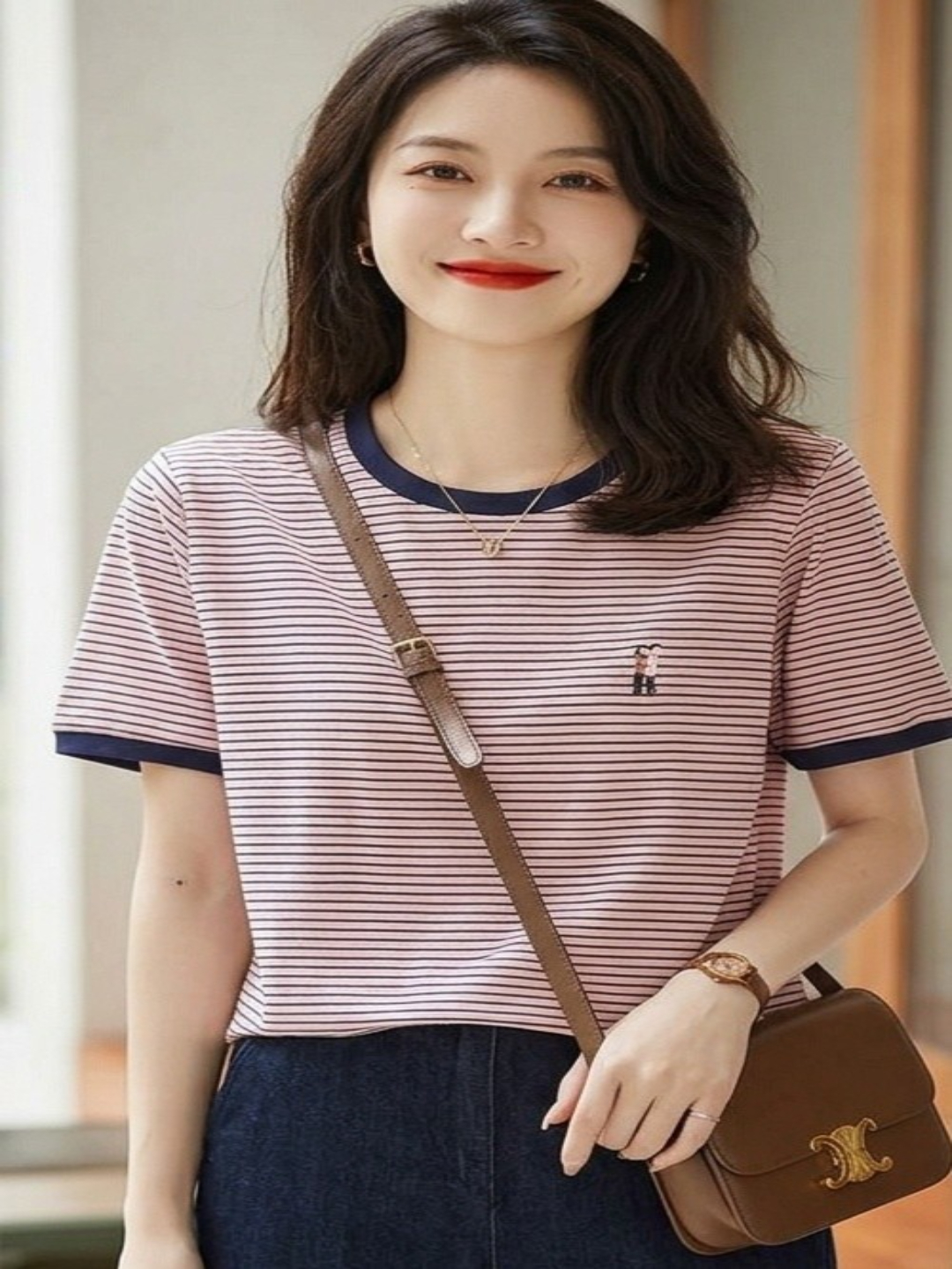 Striped Round Neck T-Shirt