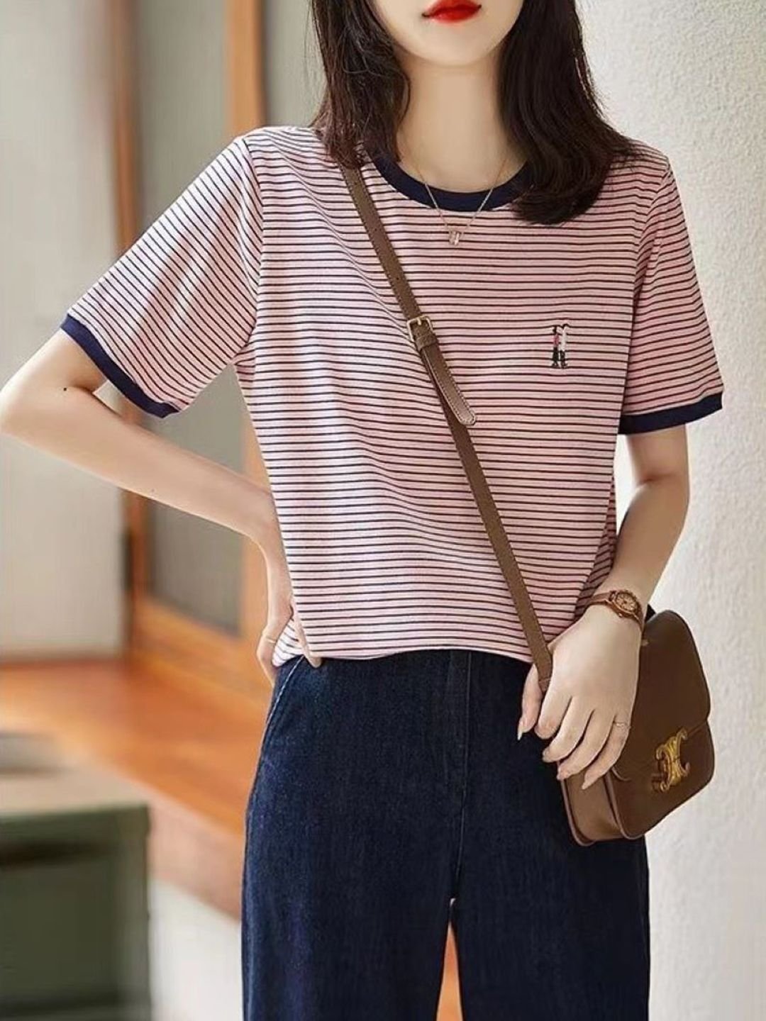 Striped Round Neck T-Shirt