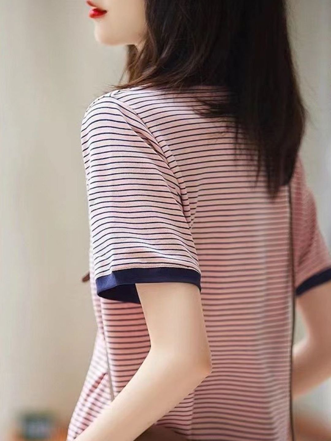 Striped Round Neck T-Shirt