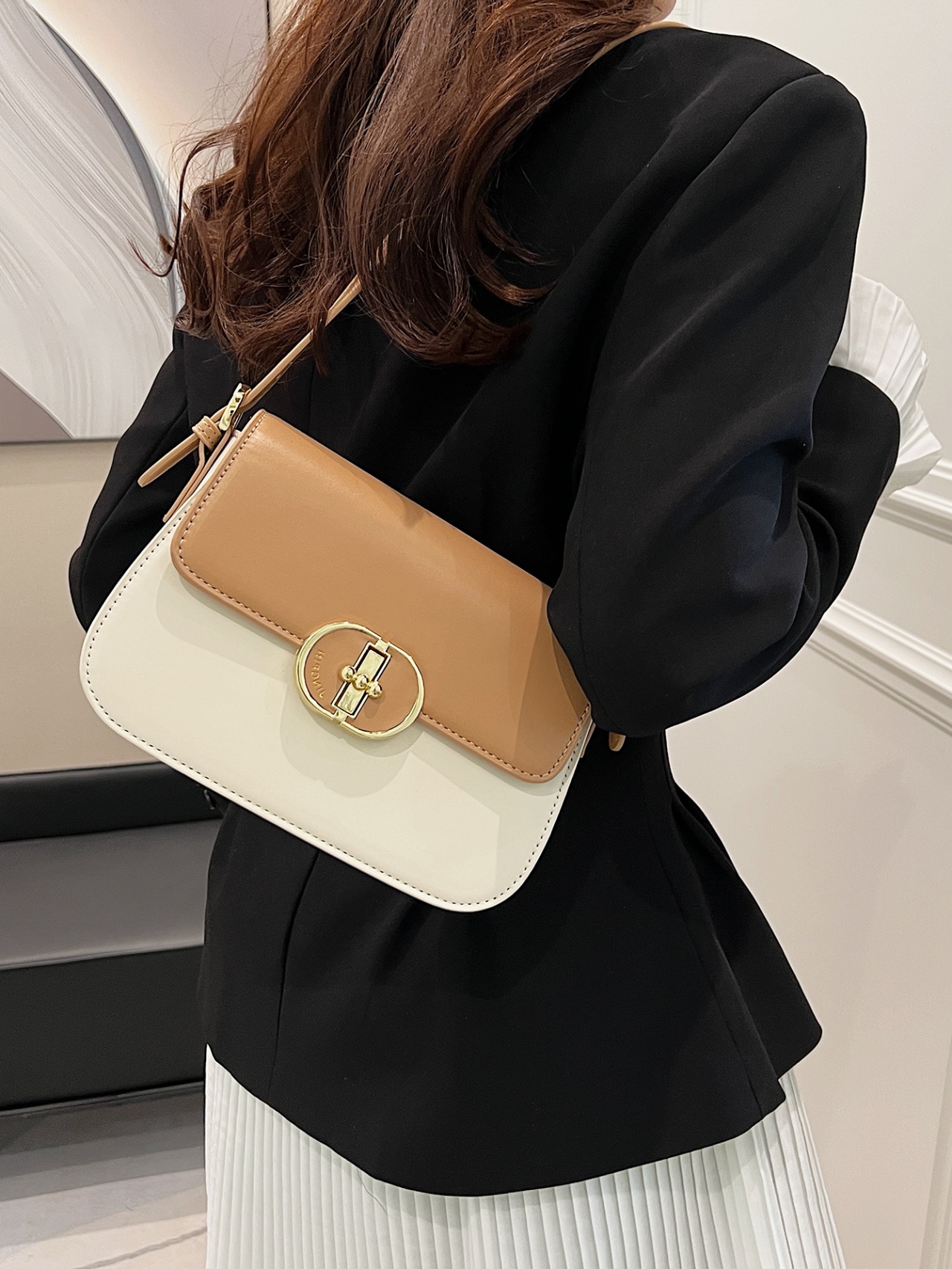 Two-Tone Shoulder Bag