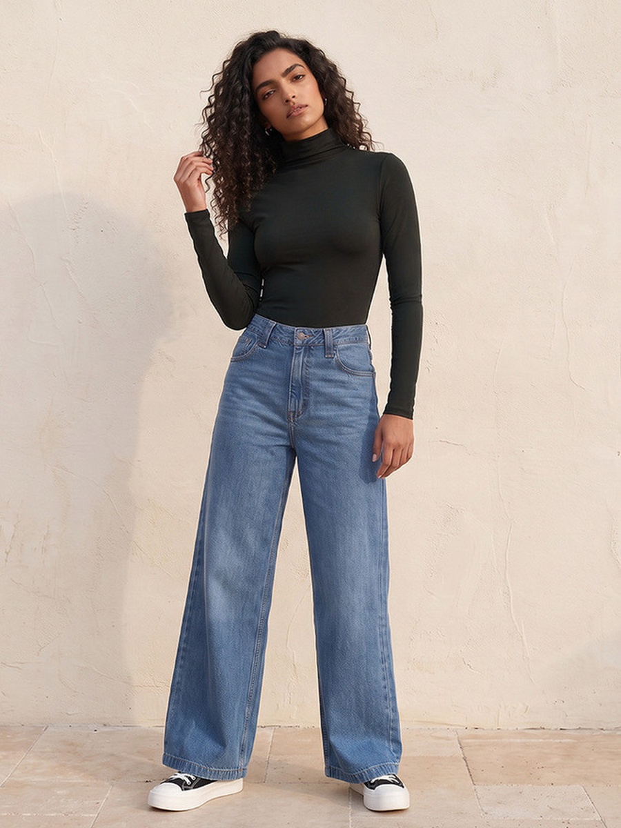 Bodysuit with High Neck