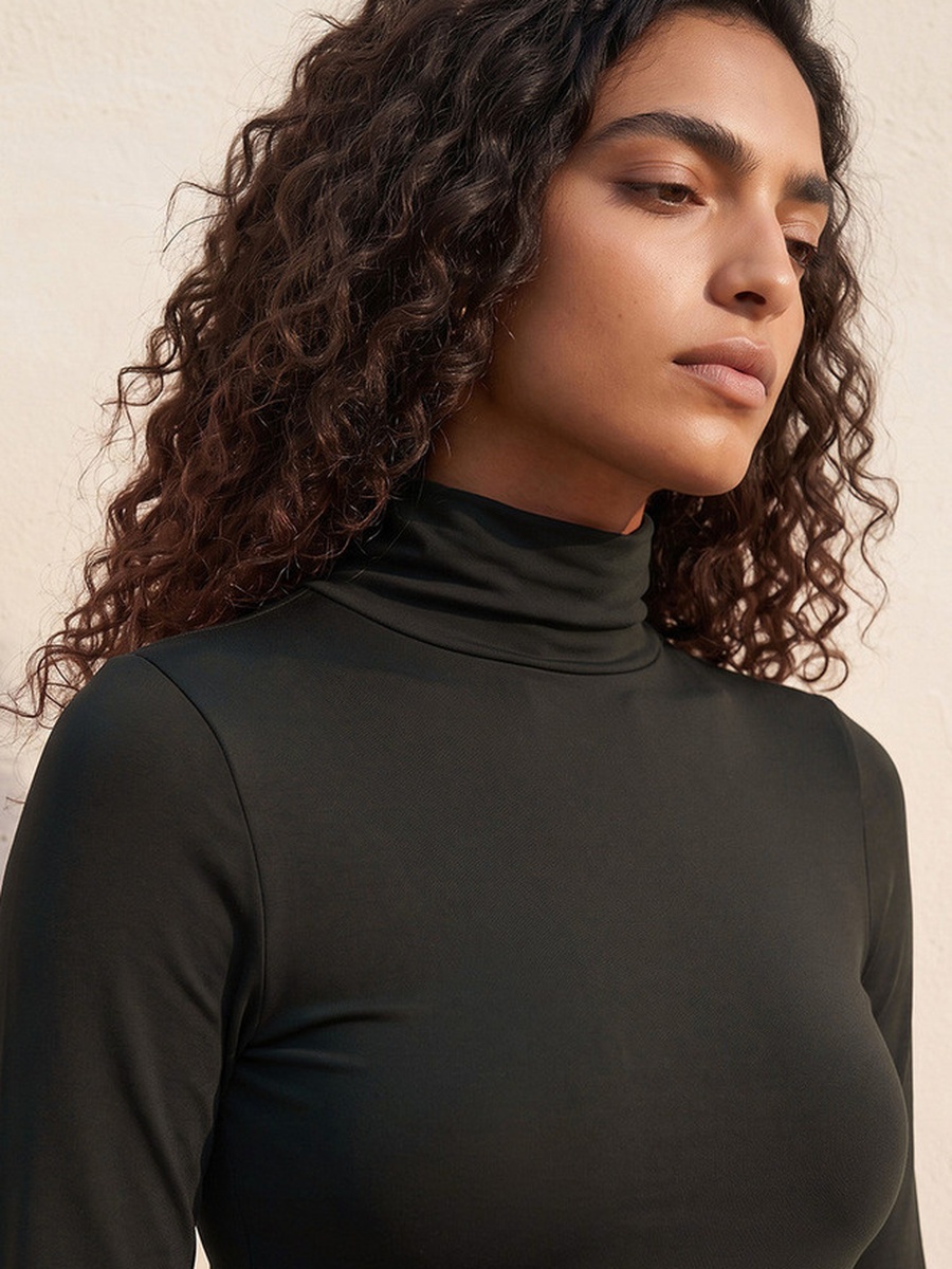 Bodysuit with High Neck