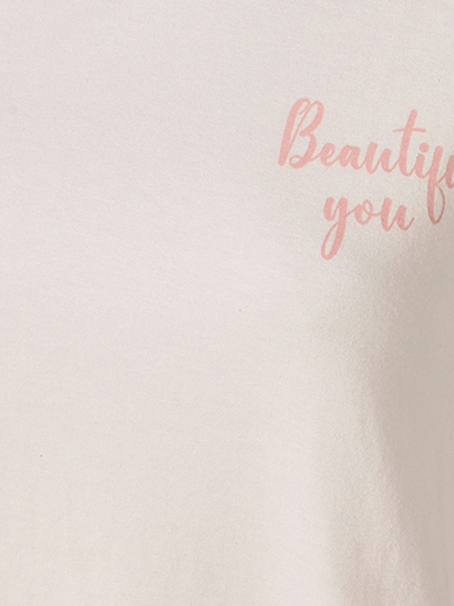 Crew Neck T-Shirt and Printed Pyjamas Set