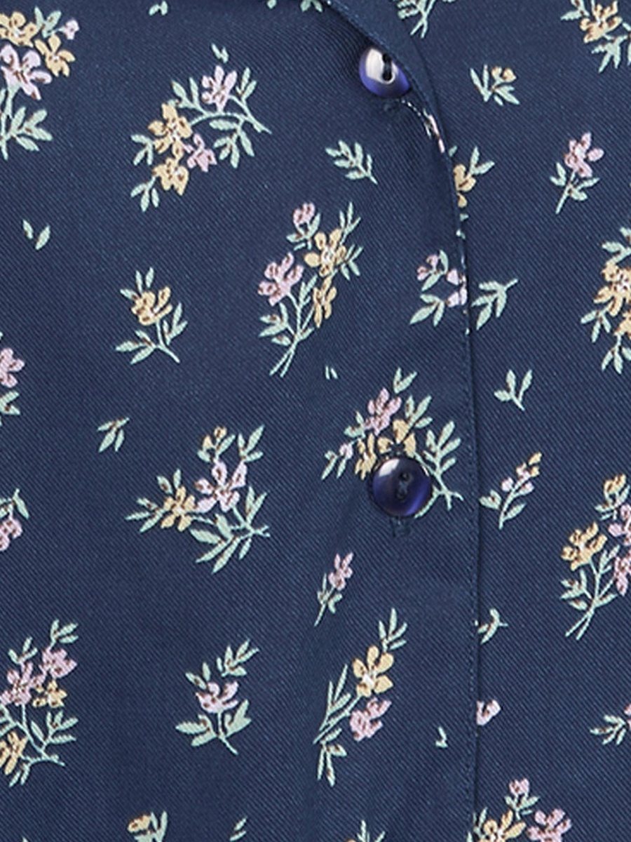 Floral Print Shirt and Pyjama Set with Eye Mask