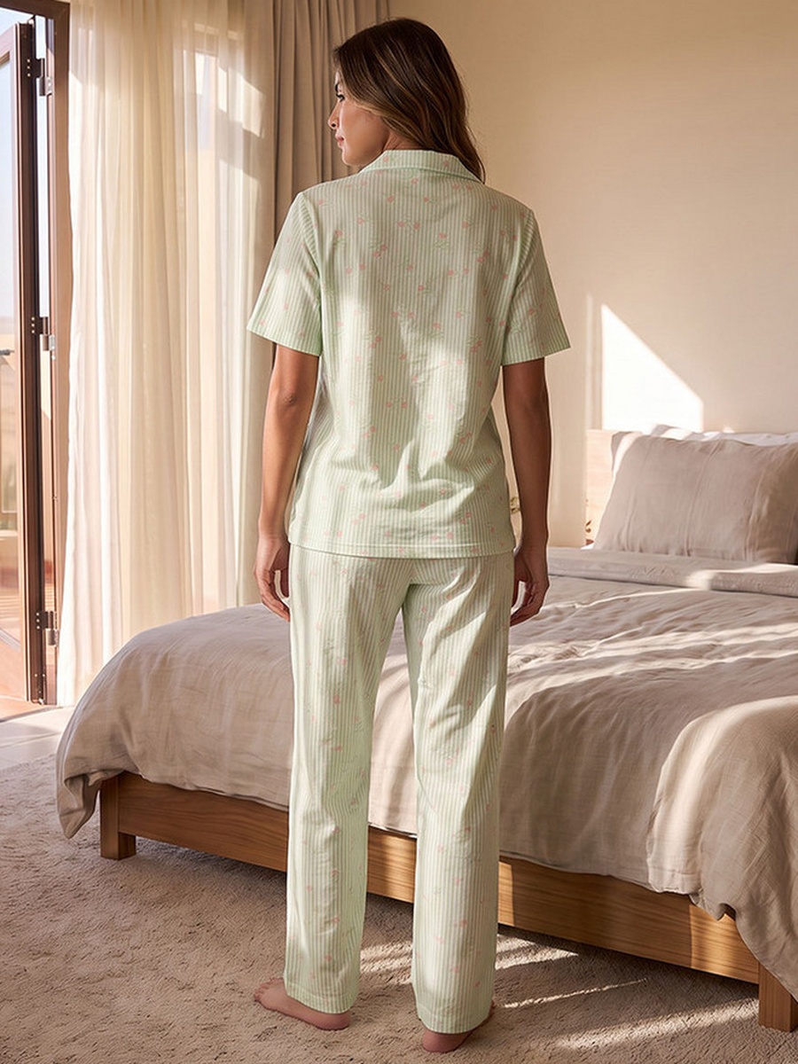 Button-Down Shirt and Pyjamas Set