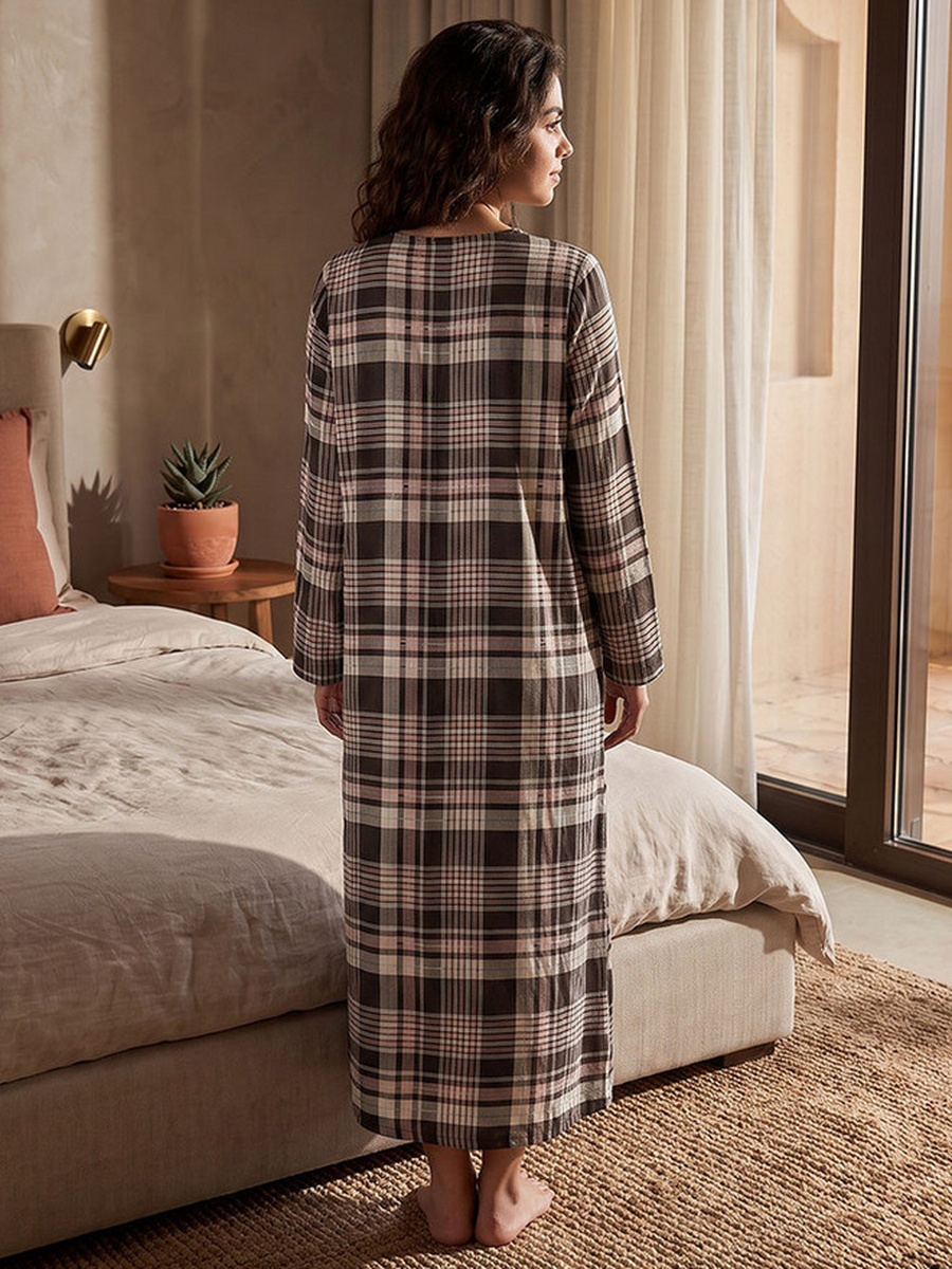 Viscose Checked Night Dress