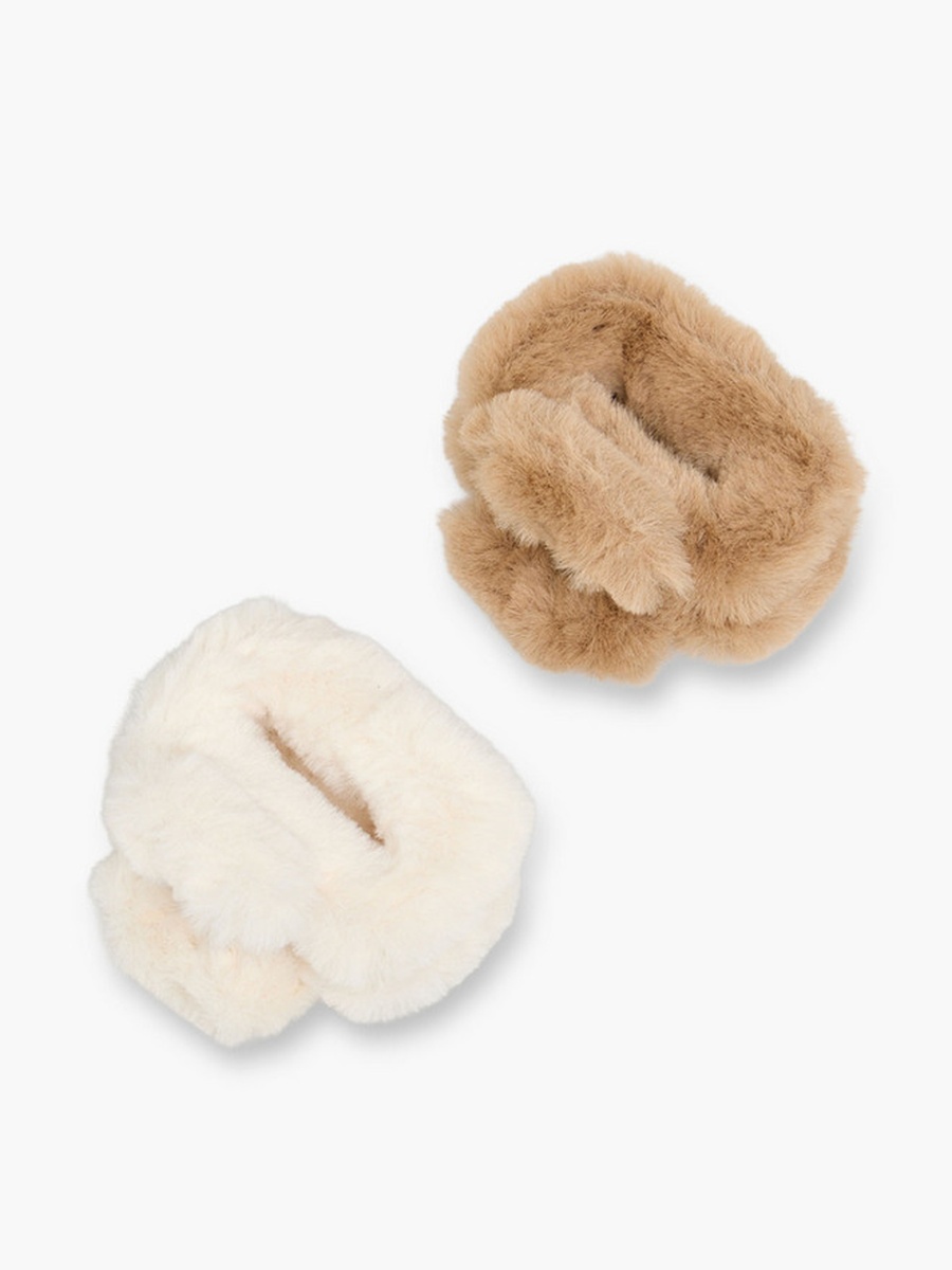 Pack of 2 Faux Fur Hair Clamp
