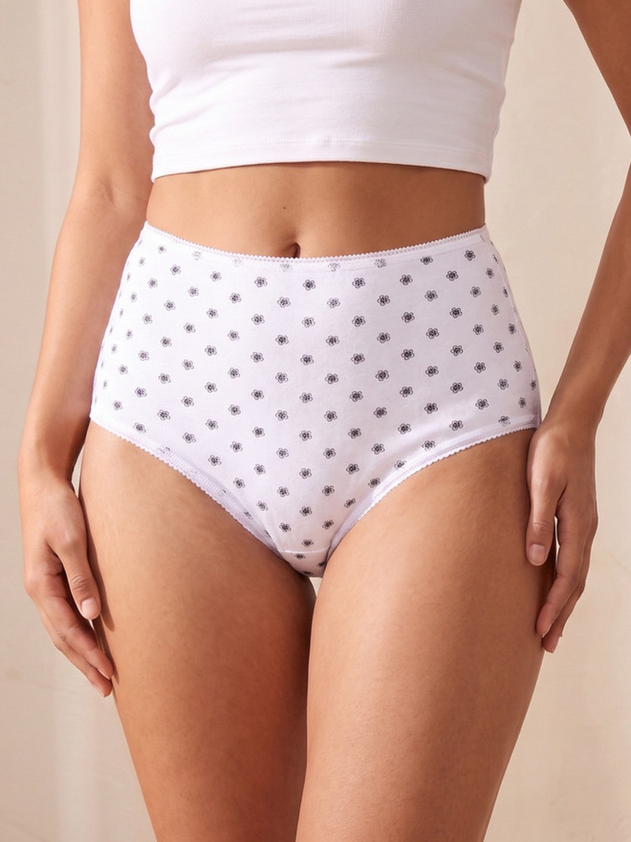 Pack of 5 High Waist Assorted Design Full Briefs