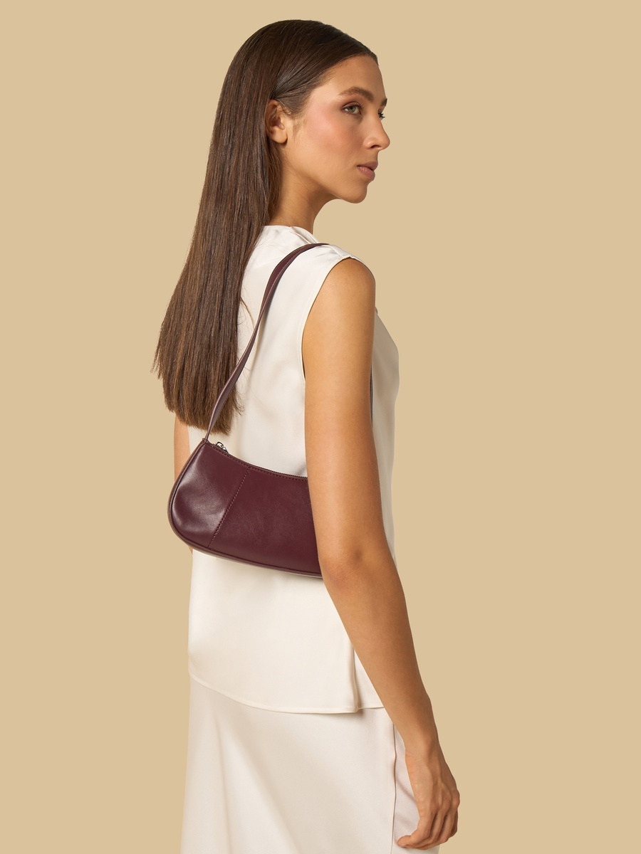 Textured Shoulder Bag with Zip Closure