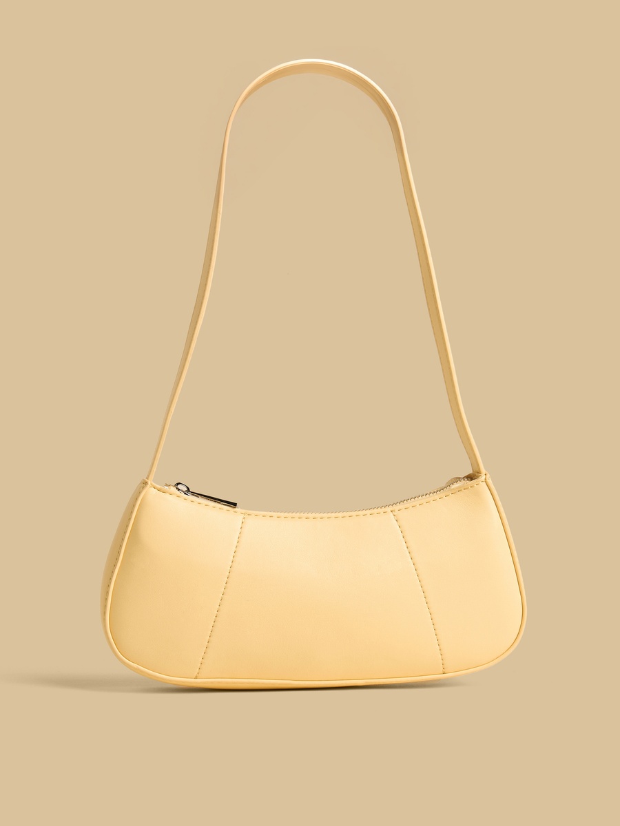 Textured Shoulder Bag with Zip Closure