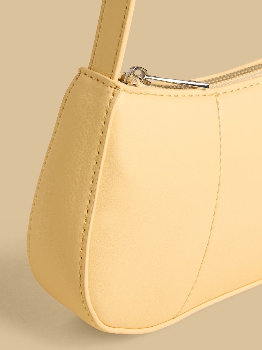Textured Shoulder Bag with Zip Closure