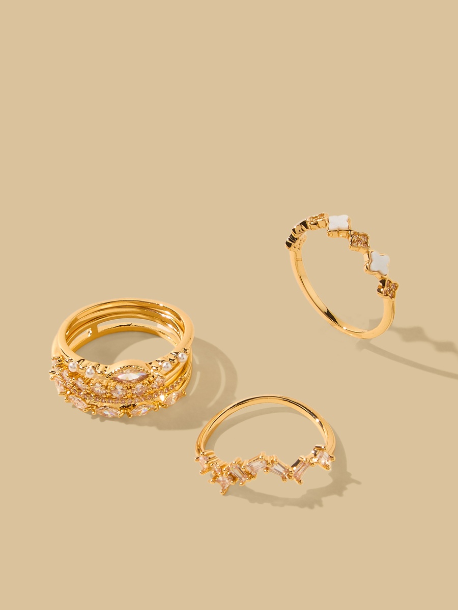 Pack of 5 - Embellished Ring