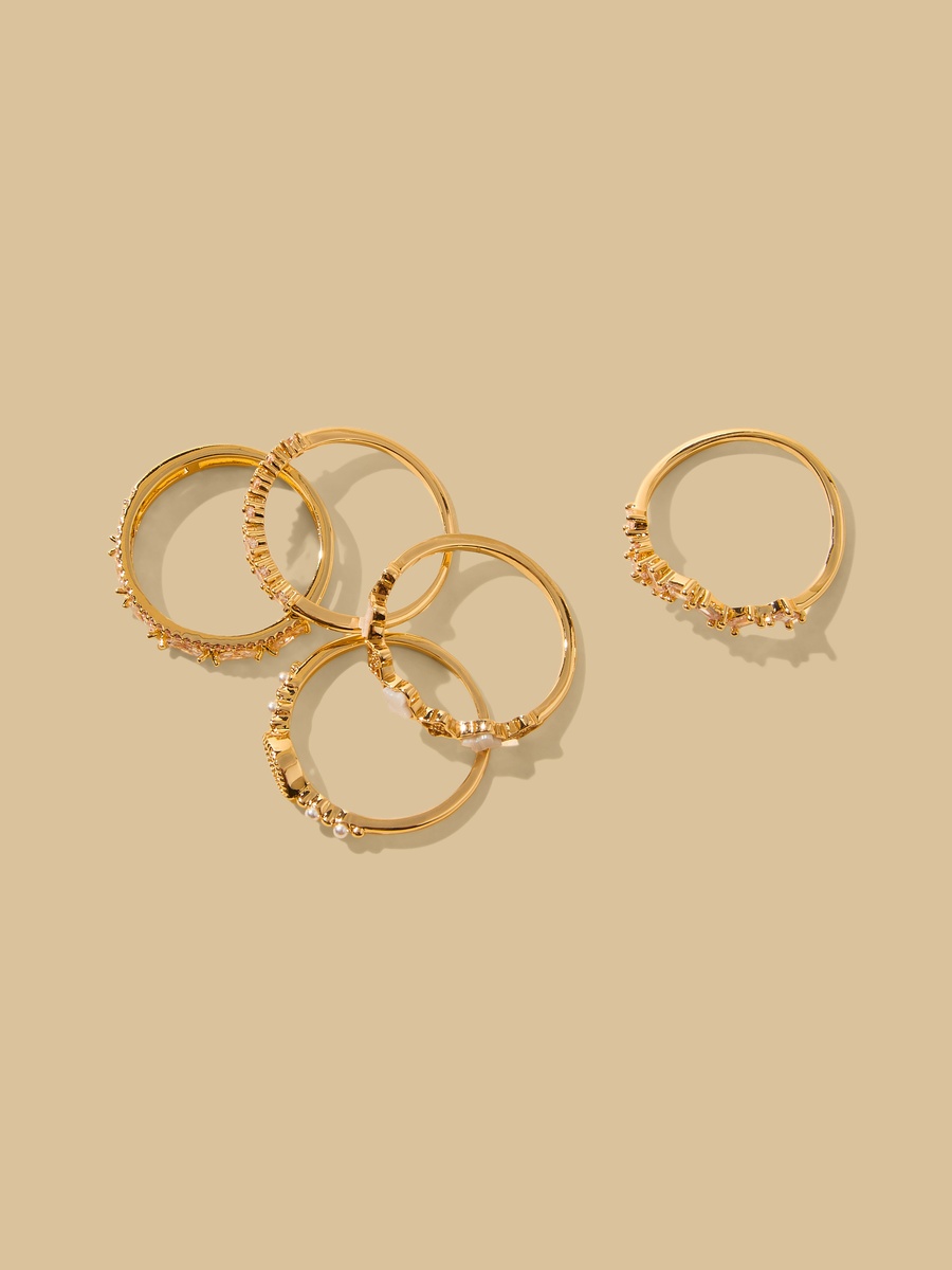 Pack of 5 - Embellished Ring