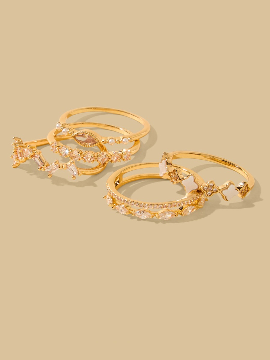 Pack of 5 - Embellished Ring