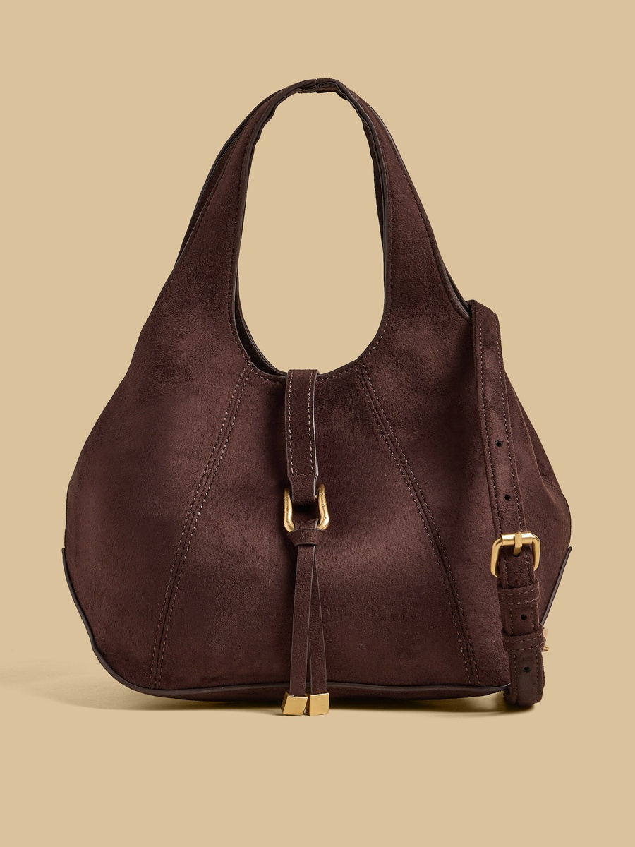Textured Hand Bag with Detachable Strap