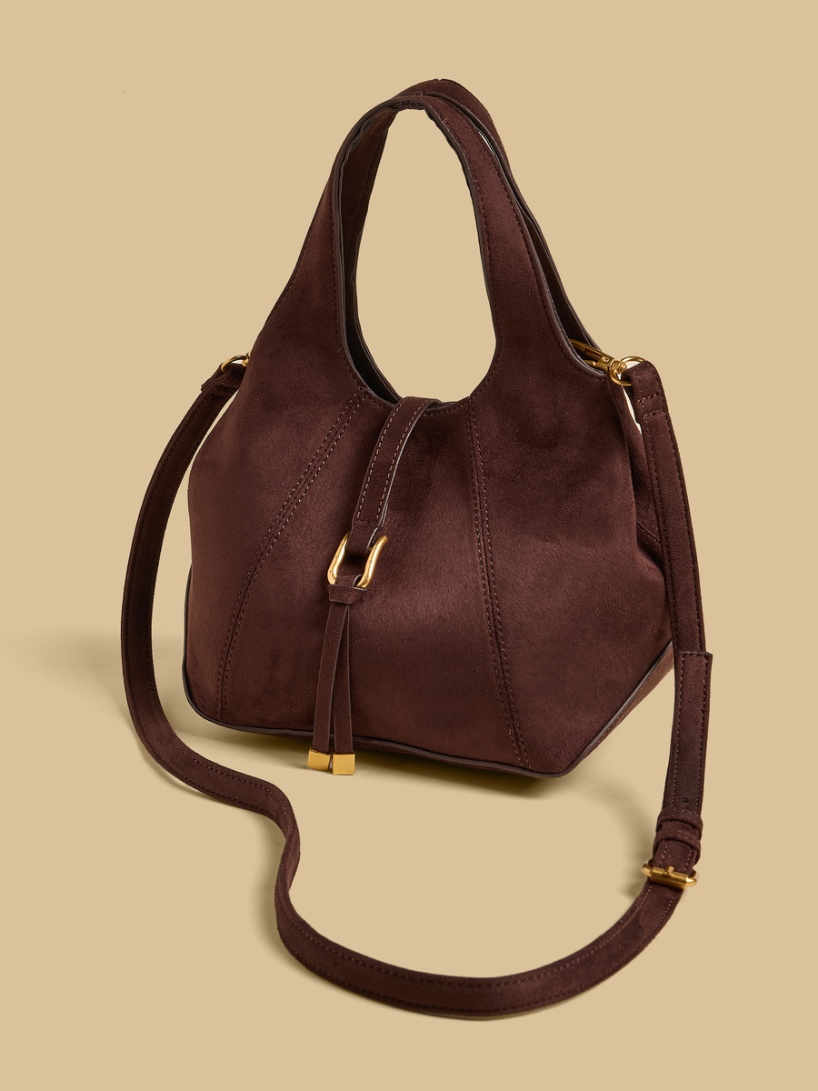 Textured Hand Bag with Detachable Strap