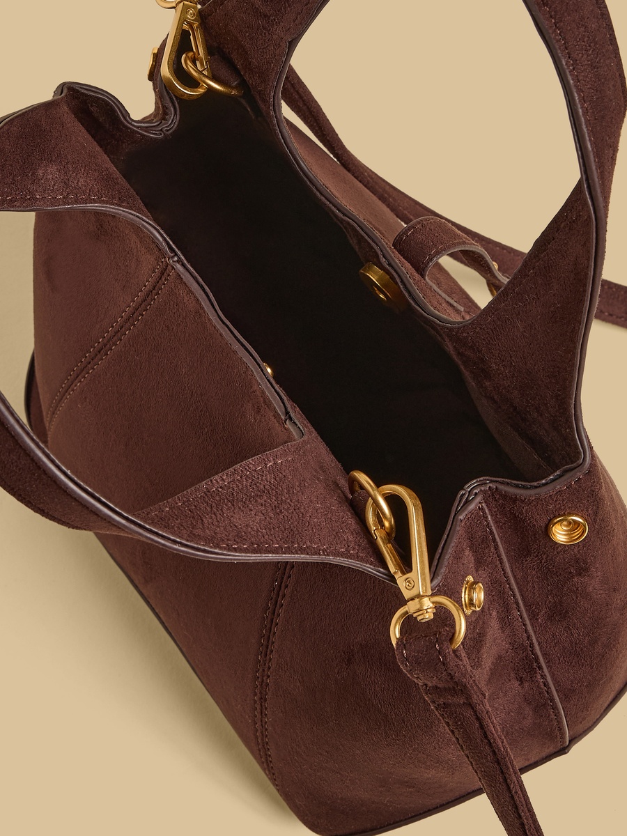 Textured Hand Bag with Detachable Strap