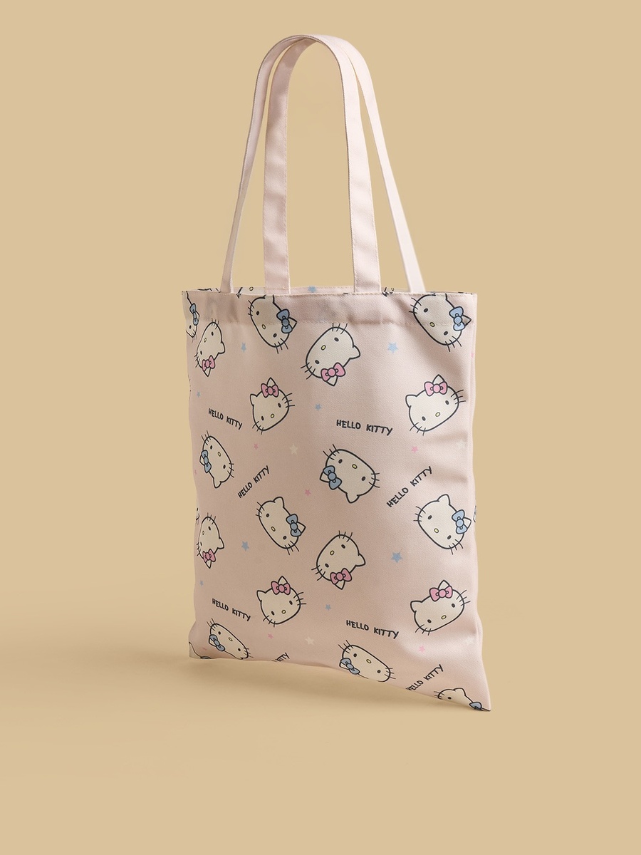 Hello Kitty Print Tote Bag with Handles