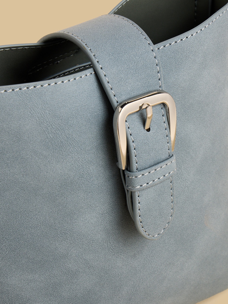 Buckle Accent Crossbody Bag with Button Closure