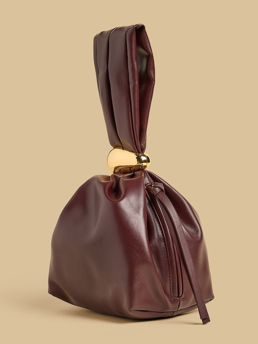 Metal Accent Clutch with Zip Closure