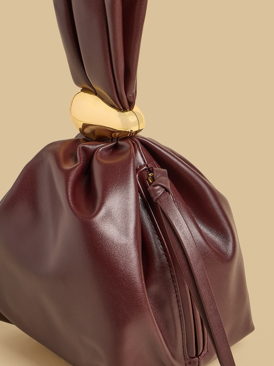 Metal Accent Clutch with Zip Closure