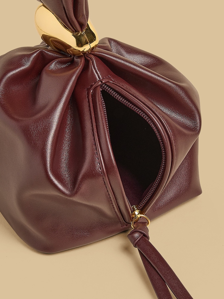 Metal Accent Clutch with Zip Closure