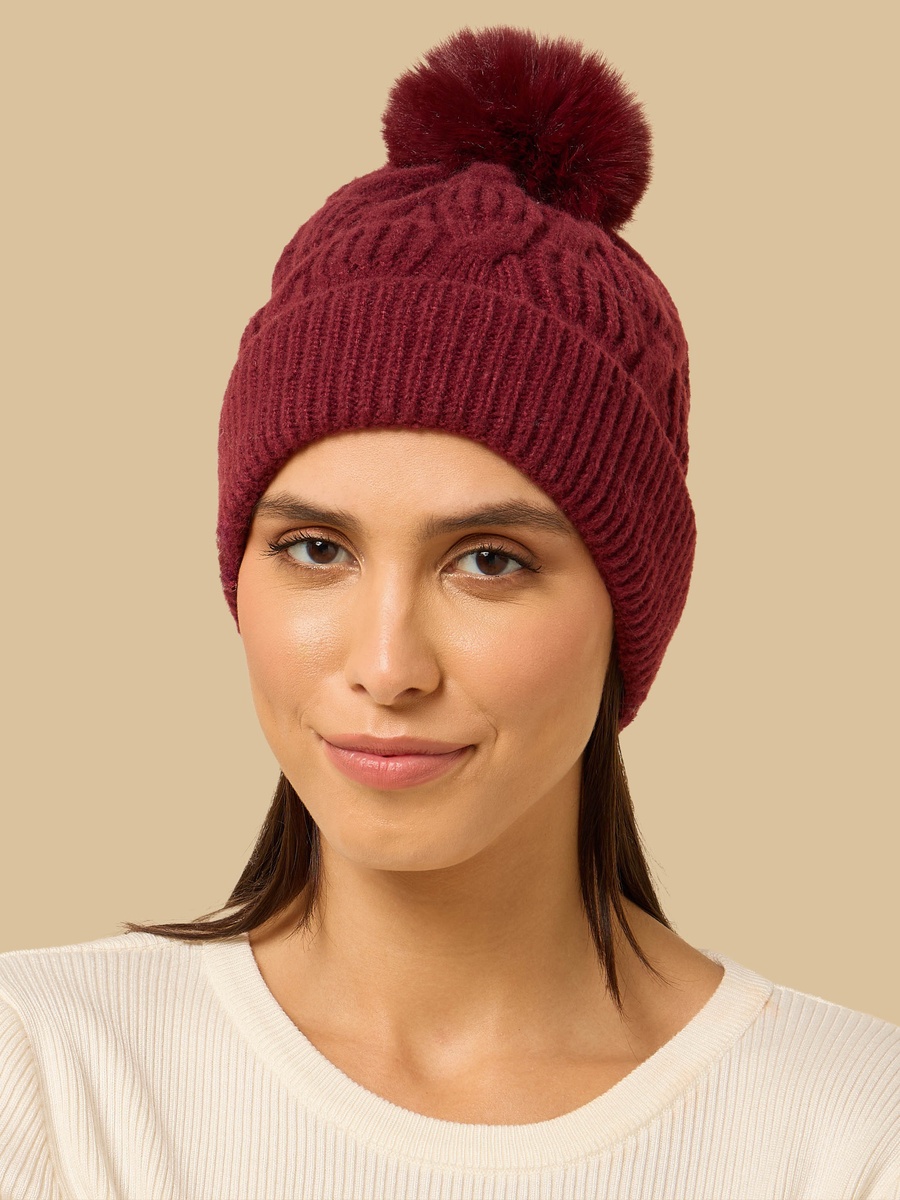 Pack of 2 - Pom-Pom Accent Cap
